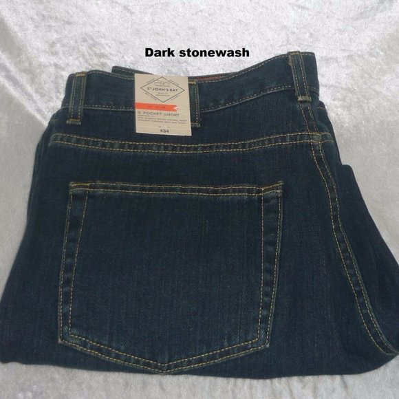 Men's Denim Shorts St John's Bay Straight Fit 5 Pockets size 44 NEW - Picture 3 of 9